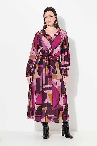 Ulla Popken Maxikleid Maxikleid A-Linie V-Ausschnitt günstig online kaufen