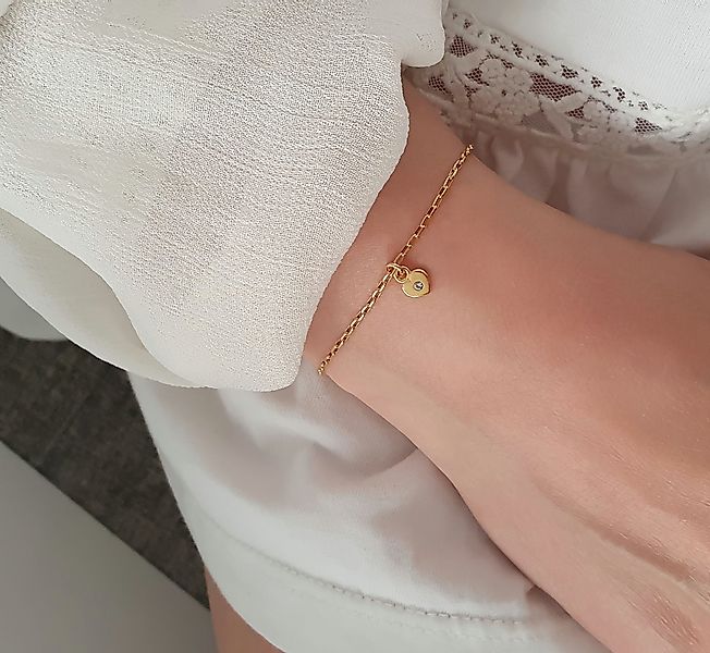 SCHOSCHON Armkette Gliederarmband Herz Anhänger aus günstig online kaufen