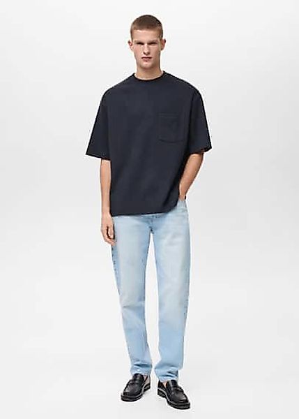 Oversized-T-Shirt aus Baumwolle mit Tasche günstig online kaufen