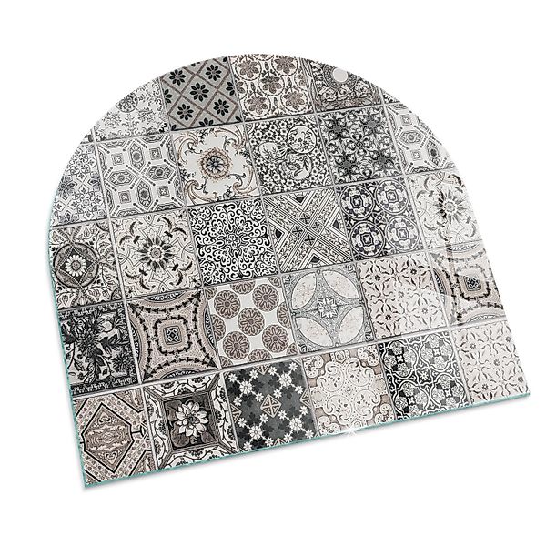 Tulup Glasplatte für Kamin Dekorative Fliesenmuster Glasplatte für Öfen Hal günstig online kaufen