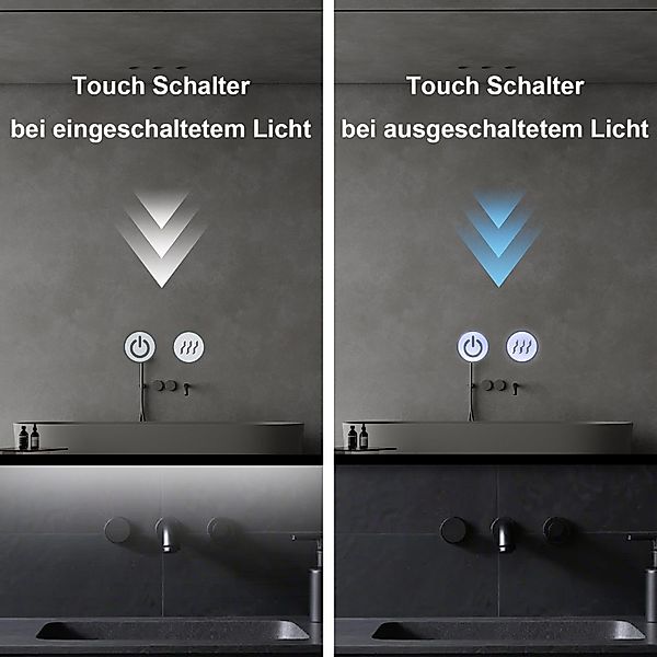 Apejoy Badspiegel 60x100cm Arch LED Schwarz günstig online kaufen
