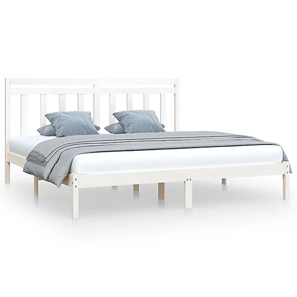 vidaXL Massivholzbett Weiß 200x200 cm1084127 günstig online kaufen