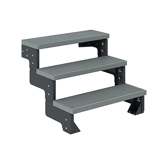 Dolle Außentreppe Gardentop Anthrazit 3 Stufen 80 cm Grau Ohne Geländer günstig online kaufen