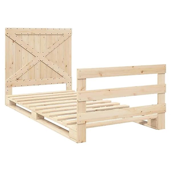 vidaXL Massivholzbett mit Kopfteil 100x200 cm Kiefer 3281575 günstig online kaufen