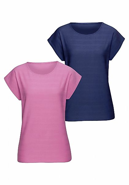 Vivance T-Shirt "mit modischer Streifenstruktur" Packung, aus weicher Baumw günstig online kaufen