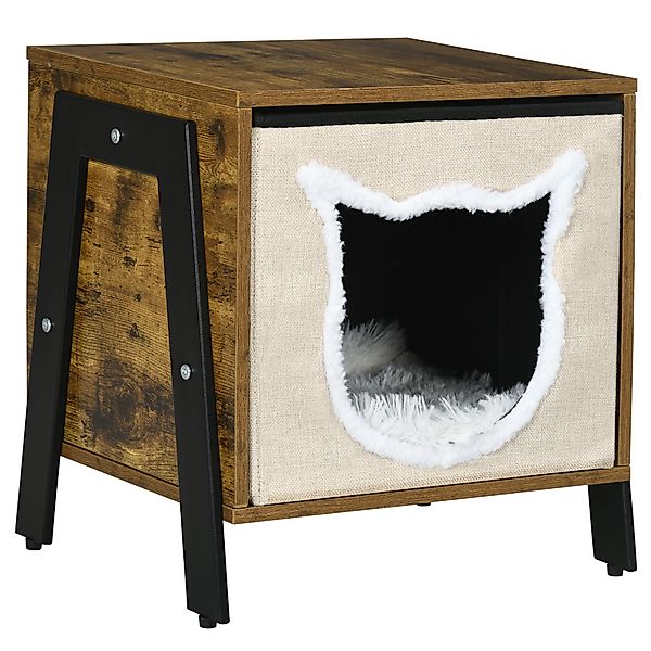 PawHut Katzen-Zubehör braun Edelstahl B/H/L: ca. 34x41x43,5 cm günstig online kaufen