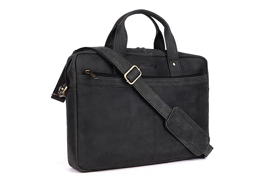 Benthill Aktentasche Echt Leder Laptoptasche Büro Tasche Umhängetasche Schu günstig online kaufen