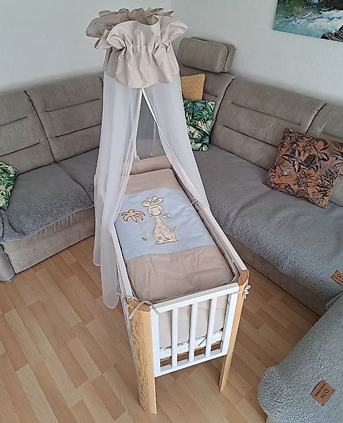 Babyhafen Beistellbett Babybett höhenverstellbar mit Himmelset Giraffe in 3 günstig online kaufen