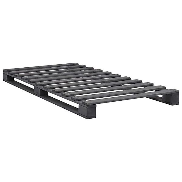 vidaXL Bett, Palettenbett Grau Massivholz Kiefer 100×200 cm günstig online kaufen