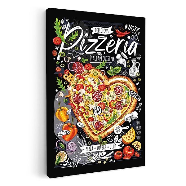 OneMillionCanvasses® Leinwandbild Pizzeria - Speisekarte - günstig online kaufen