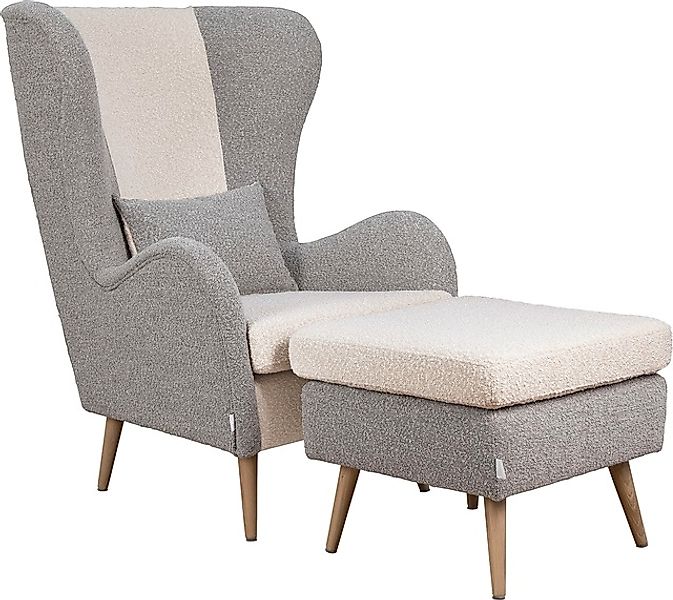 Home affaire Sessel »Salla Bezug Bouclé oder Struktur fein, Ohrensessel« wa günstig online kaufen