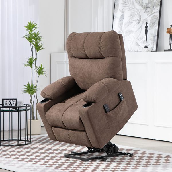 HOMCOM Massagesessel Elektrischer Aufstehsessel, Liegefunktion, Fernsteueru günstig online kaufen