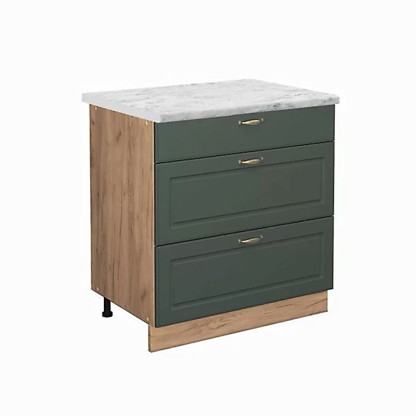 Vicco Unterschrank Fame-Line, Grün-Gold Landhaus/Goldkraft Eiche, 80 cm mit günstig online kaufen