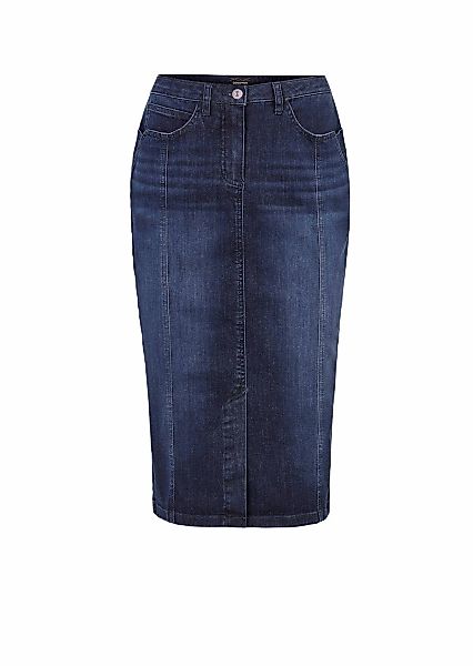 GOLDNER Jeansrock "Kurzgröße Jeansrock im 5-Pocket-Stil" Gehschlitz in vord günstig online kaufen