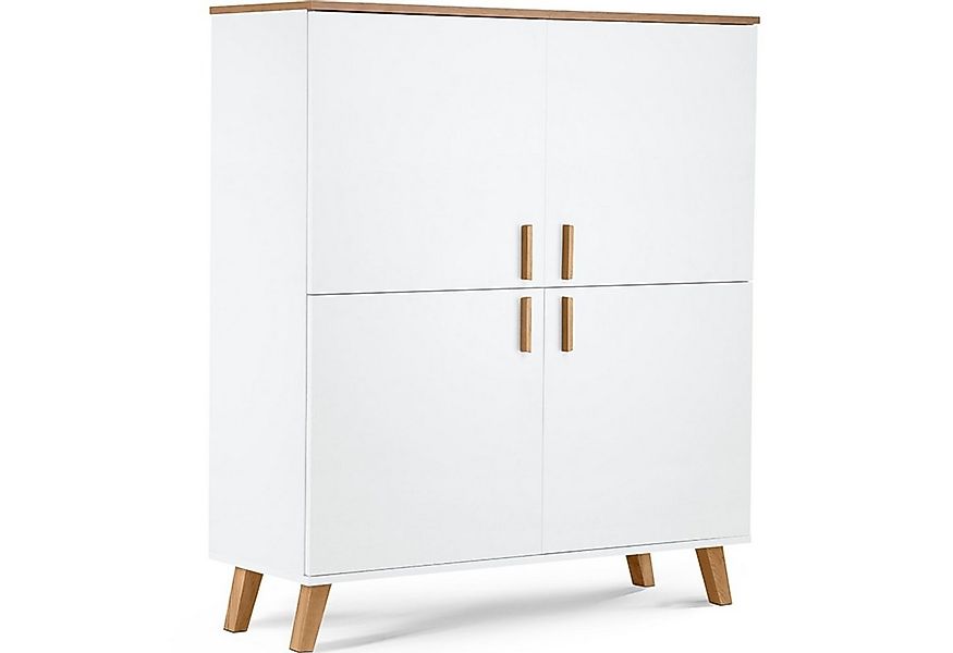 KONSIMO® Highboard FRISK Türkommode Hochkommode, 6 Einlegeböden, 4 Türen, S günstig online kaufen