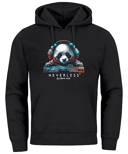 Neverless Hoodie Hoodie Herren Print Panda Bär Aufdruck Musik Techo Print F günstig online kaufen