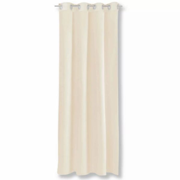 Bestgoodies Dekoschal Ellen Ösen Blickdicht 140 cm x 245 cm Beige 2er Pack günstig online kaufen