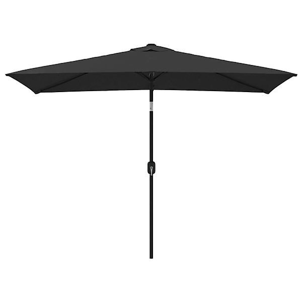 furnicato Sonnenschirm mit Metall-Mast 300x200 cm Schwarz günstig online kaufen