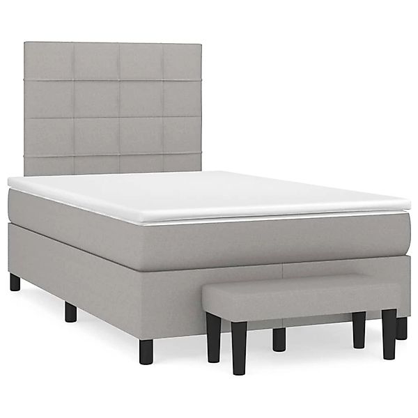 vidaXL Boxspringbett mit Matratze Hellgrau 120x200 cm Stoff1394688 günstig online kaufen