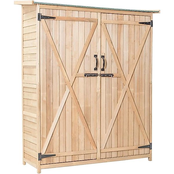 Costway Gartenschrank Holz 140 x 50 x 162 cm günstig online kaufen
