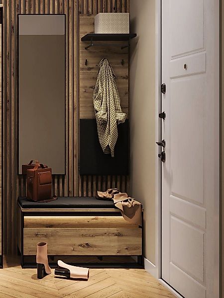 Compleo Garderoben-Set LIMA (Kleiderbügel, Spiegel, Schuhschrank) günstig online kaufen