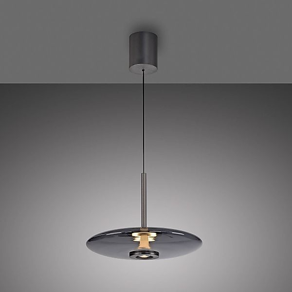 LED-Hängeleuchte PURE E-Vitrum, platin, Glas/Aluminium, CCT günstig online kaufen