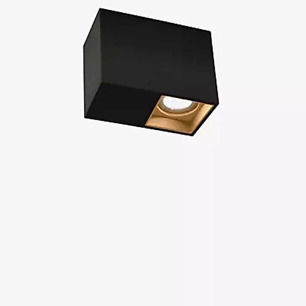 Wever & Ducré Plano 1.0 Spot LED, schwarz/messing - 2.700 K günstig online kaufen