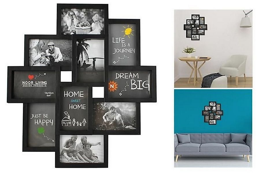 Ruhhy Bilderrahmen 10er Foto-Rahmen Collage mit Schutzfolie und Aufhängung. günstig online kaufen