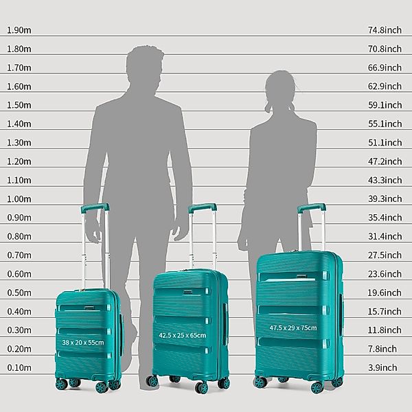 KONO Koffer Leichter PP-Reisekoffer mit 4 günstig online kaufen