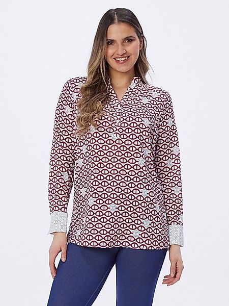 MIALUSSO Blusenshirt Druckbluse mit rotem Kettenmuster günstig online kaufen