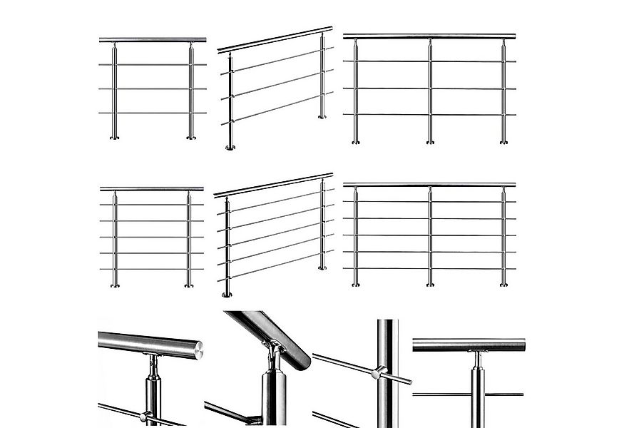 duschspa Treppengeländer Edelstahl Geländer Treppengeländer 80-200cm Außen& günstig online kaufen