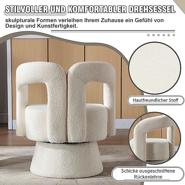 OKWISH Drehstuhl 360-Grad-Schwenk-Cuddle-Fass-Bürostuhl (runde Sessel mit günstig online kaufen
