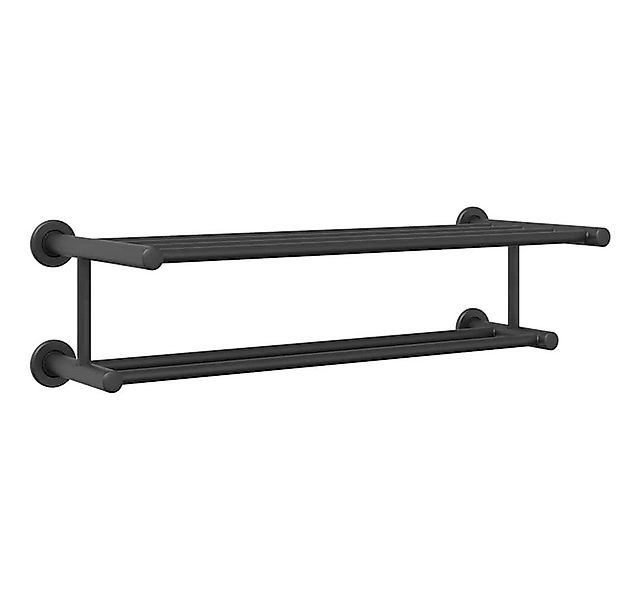 vidaXL Handtuchhalter Handtuchhalter Schwarz 61 x 23 x 17 cm Edelstahl günstig online kaufen