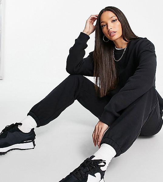 ASOS DESIGN Tall – Ultimate – Trainingsanzug in Schwarz mit Sweatshirt und günstig online kaufen
