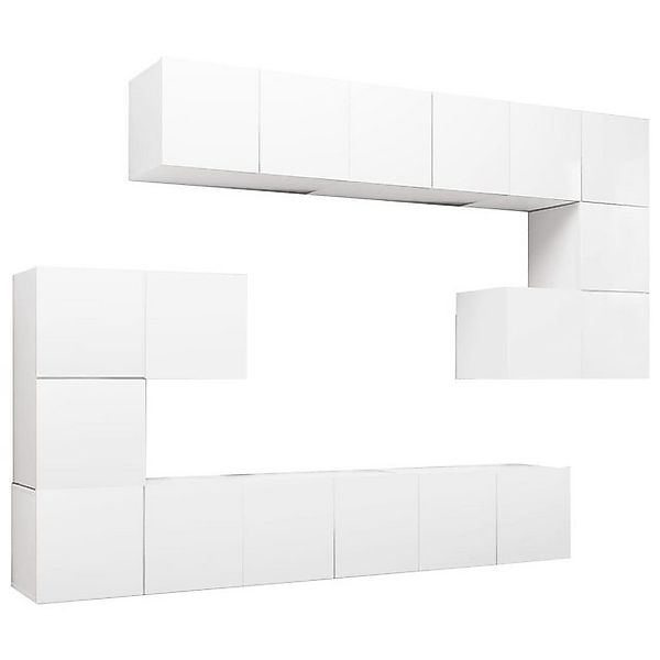 furnicato TV-Schrank 10-tlg. TV-Schrank-Set Weiß Holzwerkstoff (1-St) günstig online kaufen