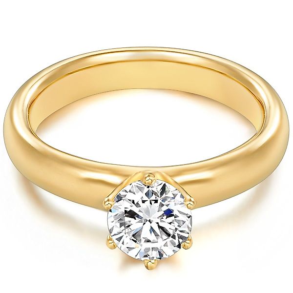 Trilani Silberring gelbgold, mit Zirkonia im günstig online kaufen