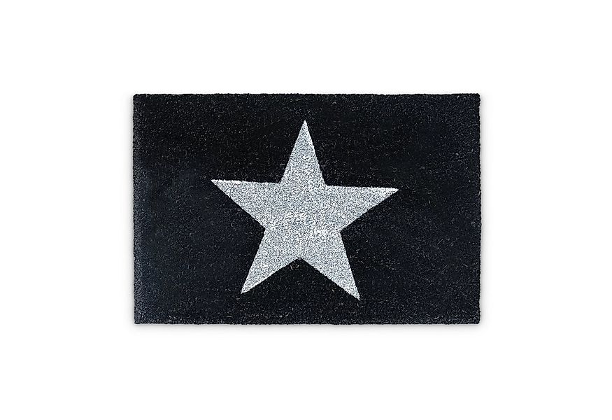 relaxdays Fußmatte Kokos STERN SCHWARZ, Höhe: 10 mm günstig online kaufen