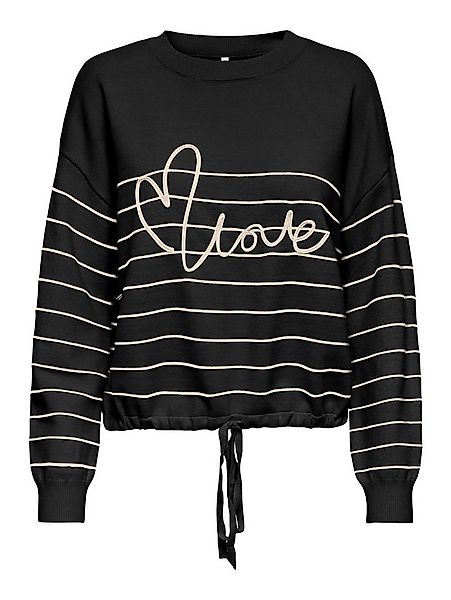 ONLY CARMAKOMA Rundhalspullover CARSIGNE LS TEXT DETAIL O-NECK KNT günstig online kaufen