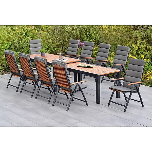Merxx Athos Set 21-tlg Flex-Gartentisch Ausziehbar 180/360 x 100 cm inkl. K günstig online kaufen