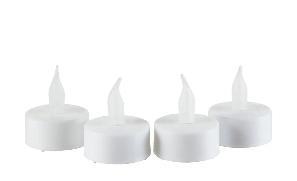 LED Teelichte  4er-Set   ¦ weiß ¦ Kunststoff ¦ Maße (cm): B: 10,4 H: 7,4 T: günstig online kaufen