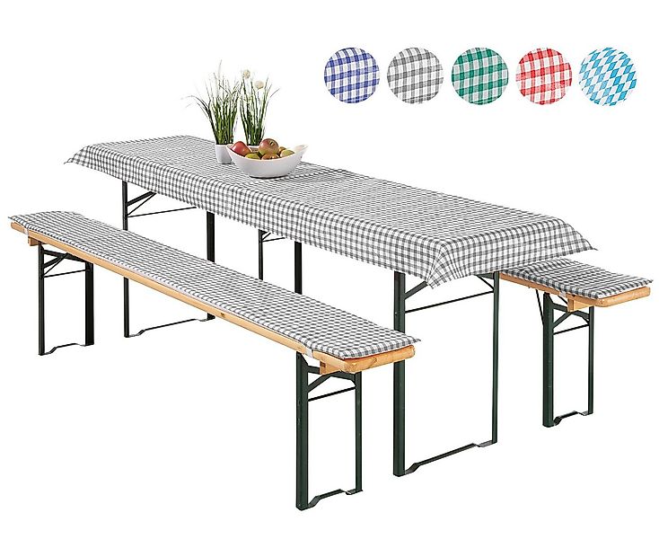 heimtexland Hussen-Set Bierzeltgarnitur Polster Auflagen Set 3-teilig, Karo günstig online kaufen