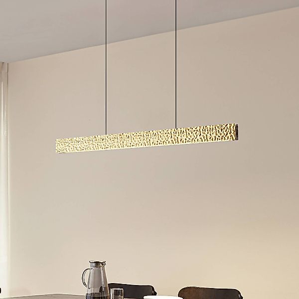 Lucande LED-Hängeleuchte Nivara, 117 cm, gold, Metall günstig online kaufen
