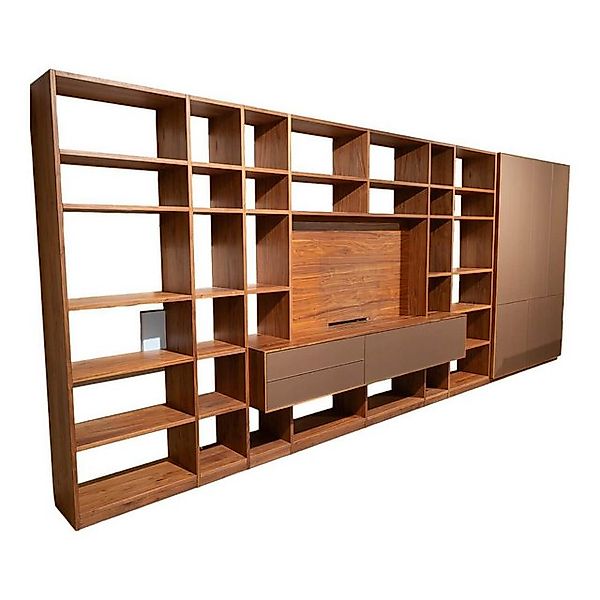 Anrei Anbauschrank Regalwand PU 30 Puro Style Astnuss Massiv Natur Geölt günstig online kaufen