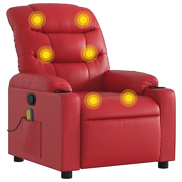 vidaXL Sessel Massagesessel Rot Kunstleder (1-St) günstig online kaufen