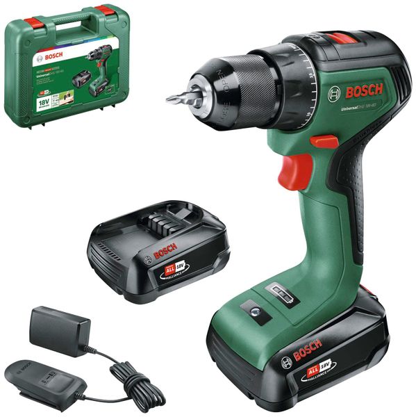 Bosch 18 V Akku-Bohrschrauber UniversalDrill 18V-60 inkl. 2 Ah Akkus mit Ko günstig online kaufen