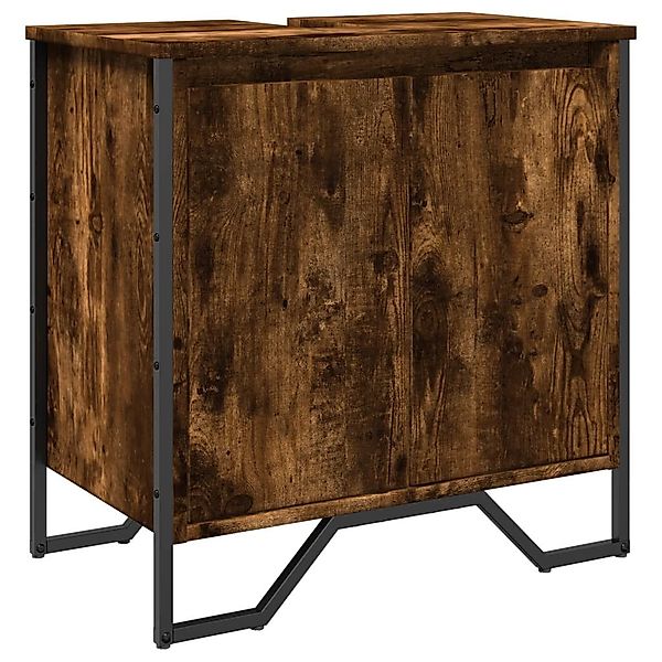 vidaXL Badezimmer-Set Waschbeckenunterschrank Räuchereiche 60x35x60 cm günstig online kaufen