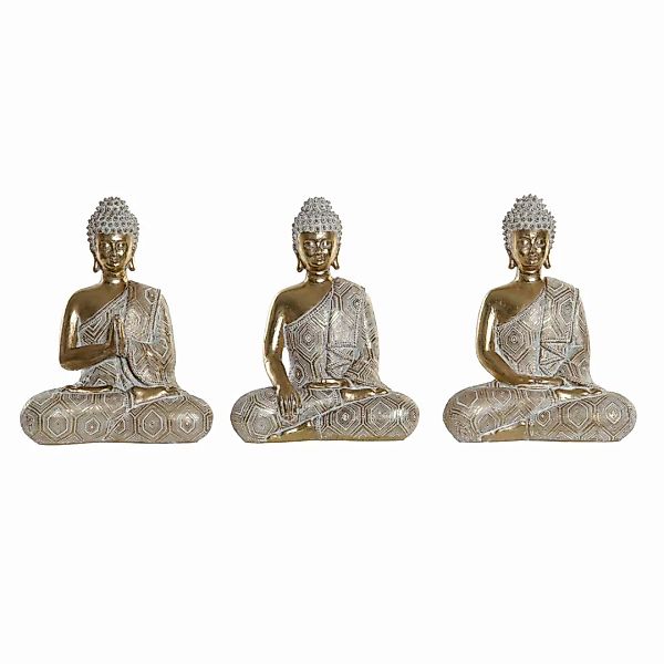 Deko-figur Dkd Home Decor Golden Buddha Harz (14.5 X 8.5 X 18 Cm) (3 Pcs) günstig online kaufen
