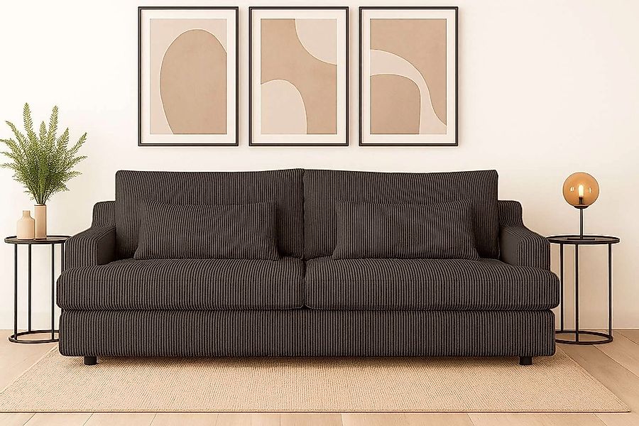 Home affaire Big-Sofa "Evelle 3 Sitzer Maxi" 237 cm, tiefe Sitzfläche, Loun günstig online kaufen