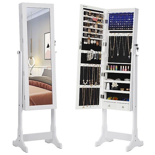 SONGMICS Schmuckschrank Spiegelschrank mit LED Beleuchtung, günstig online kaufen
