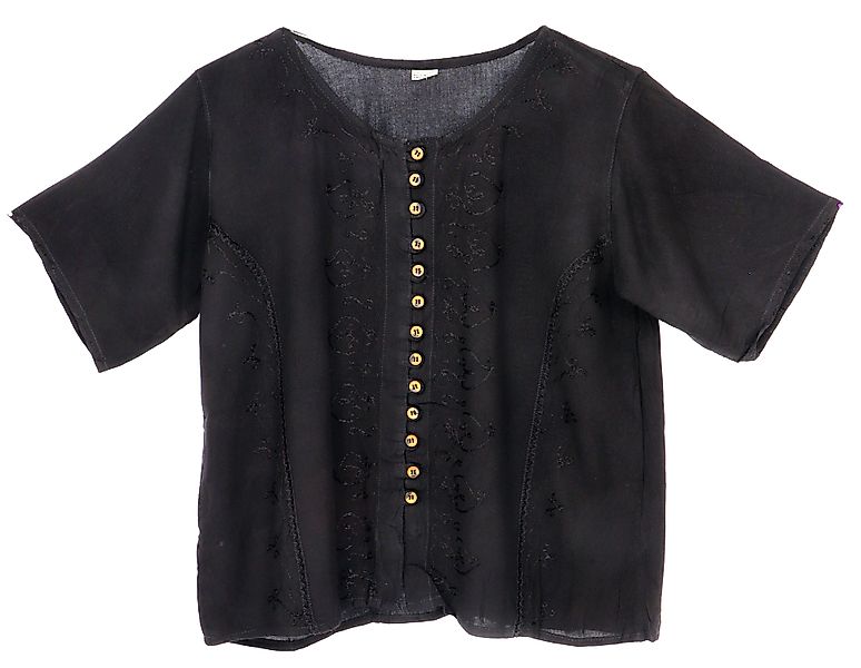 Guru-Shop Longbluse Kurzes Blusentop Boho chic, günstig online kaufen